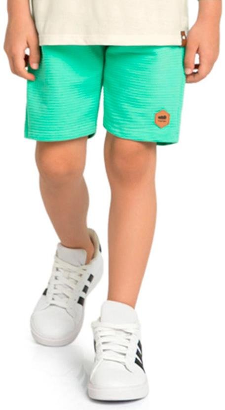 Imagem principal Bermuda Menino em Moletinho Listra Relevo Verde Marlan Marlan