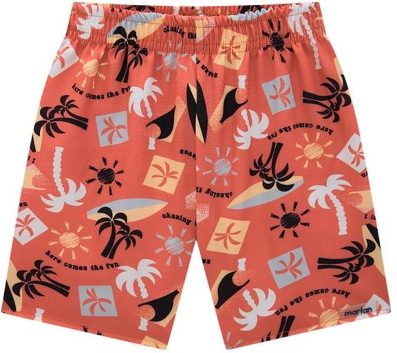 Imagem principal Bermuda Menino Microfibra Little Fruits Marrom Marlan Marlan