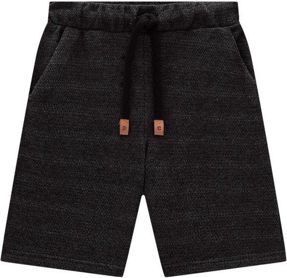 Imagem principal Bermuda Preta em Moletom Texturizado Carinhoso Carinhoso