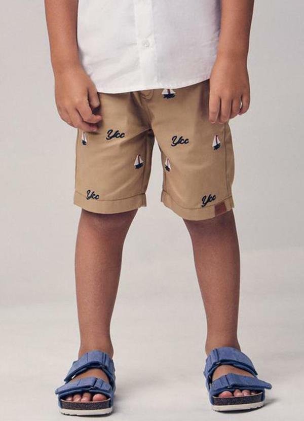 Imagem principal Bermuda Sarja com Bordado Bege Youccie Youccie