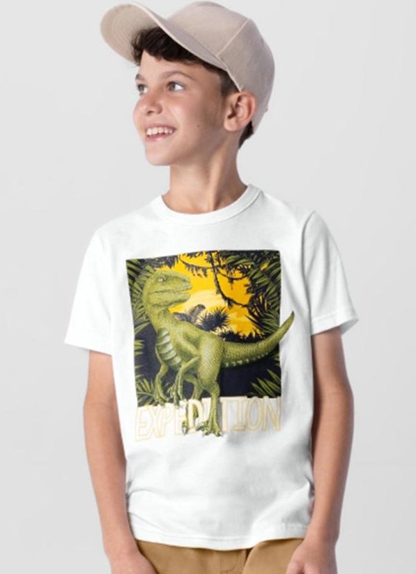 Imagem principal Camiseta Infantil Menino em Malha Branco Brandili Brandili