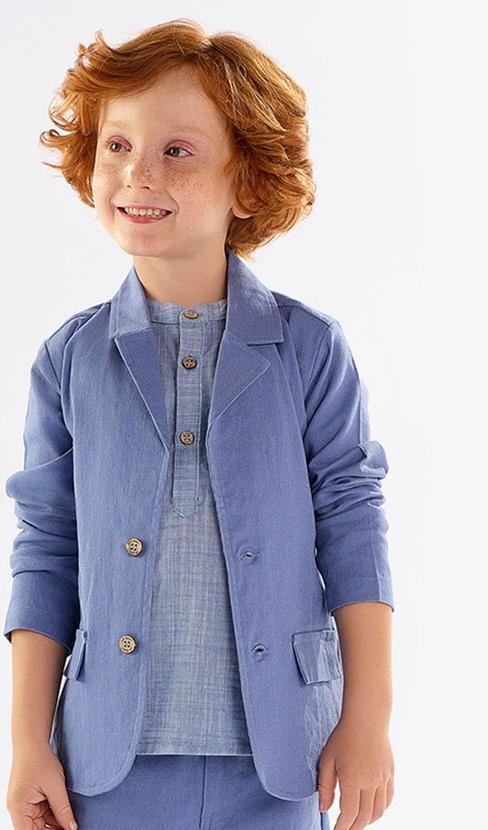 Imagem principal Blazer Infantil em Linho com Elastano Azul Up Baby Up Baby