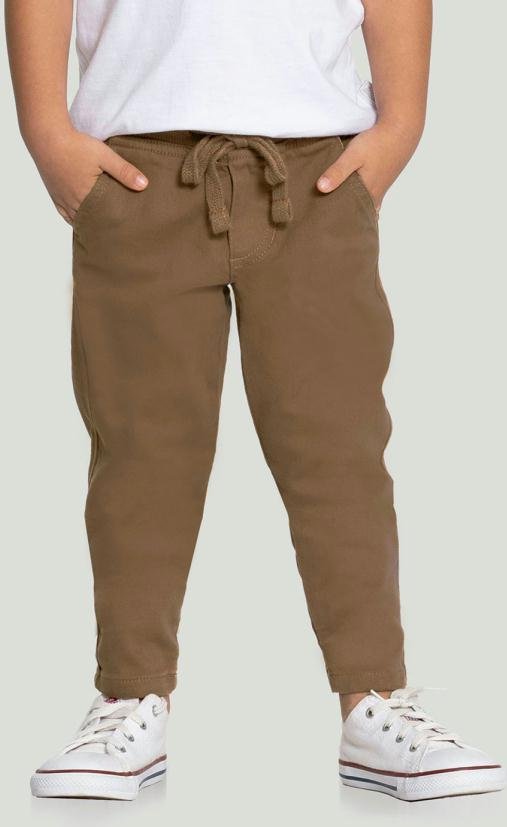 Calça Jogging Sarja com Elastano Marrom