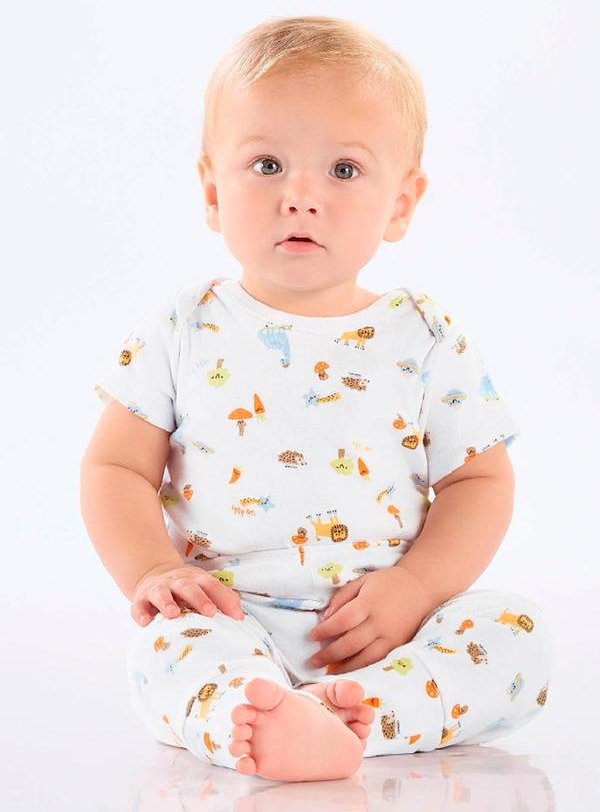 Imagem principal Calça para Bebê Menino em Suedine Branco Up Baby Up Baby