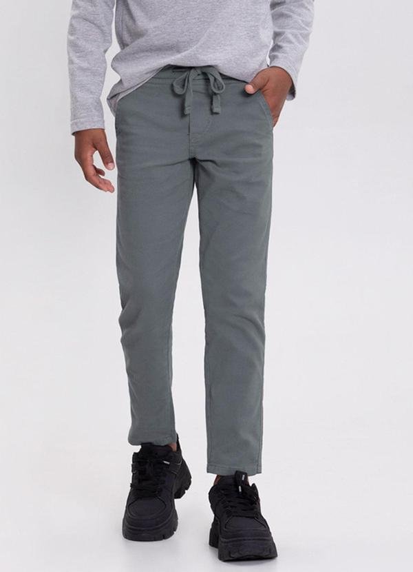 Imagem principal Calça Sarja Menino Jogger com Cadarço Cinza