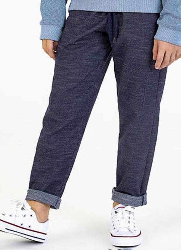Calça Infantil em Moletinho Jeans Azul