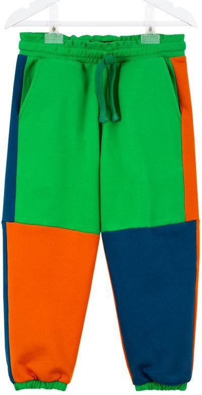 Calça Menino de Moletom Color Blocking Verde