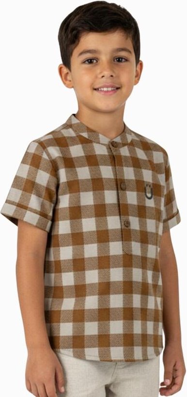 Imagem principal Bata Infantil em Algodão Xadrez Guloseima Laranja GULOSEIMA