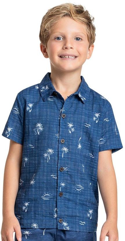 Imagem principal Camisa de Algodão Infantil para Menino Azul Quimby Quimby