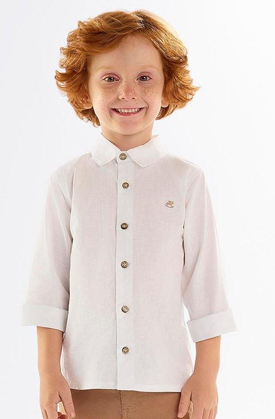 Imagem principal Camisa Infantil em Algodão e Linho Branco Up Baby Up Baby