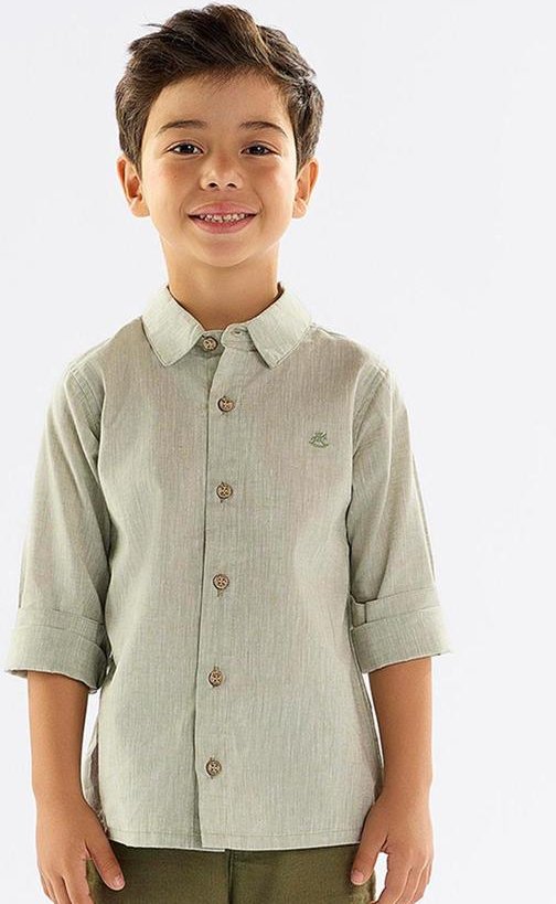 Imagem principal Camisa Infantil em Algodão e Linho Verde Up Baby Up Baby
