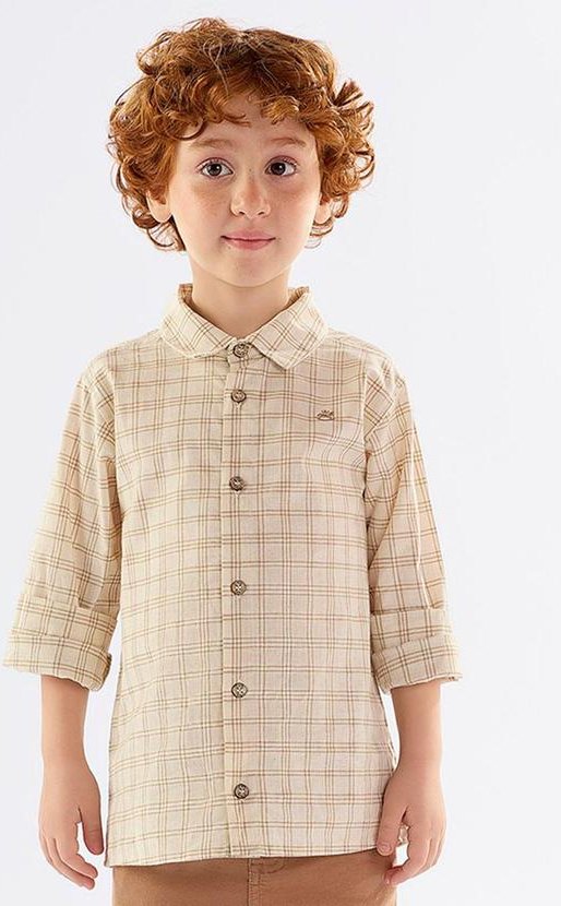Imagem principal Camisa Infantil em Linho e Algodão Bege Up Baby Up Baby
