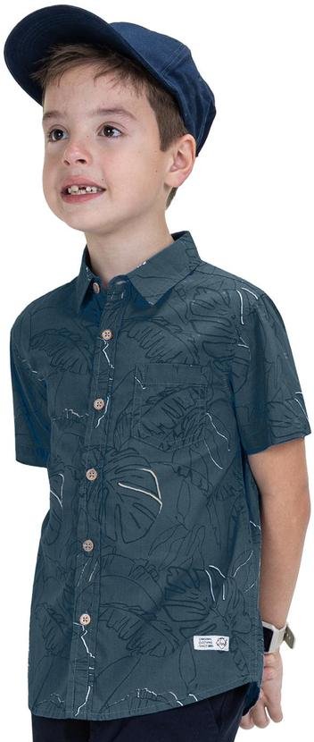 Imagem principal Camisa Infantil Estampada em Popeline Azul Trick Nick Trick Nick
