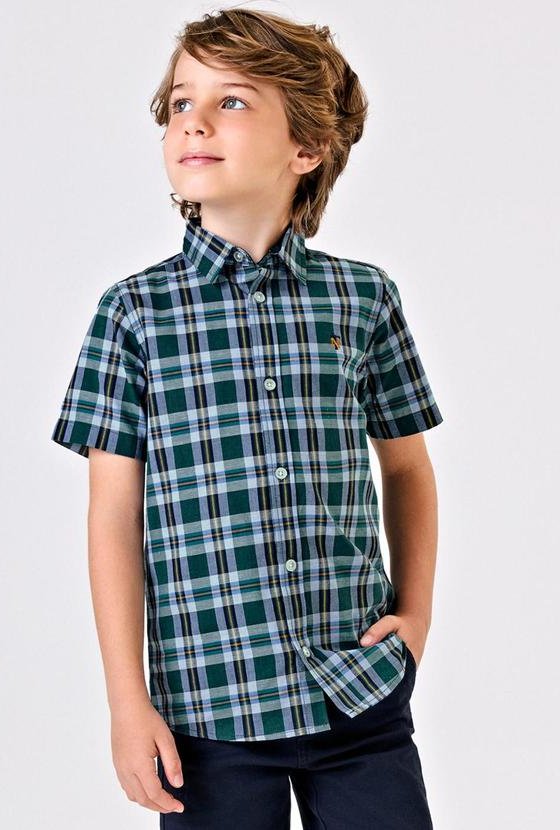 Imagem principal Camisa Infantil Masc Tricoline Xadrez Verde Trick Nick Trick Nick