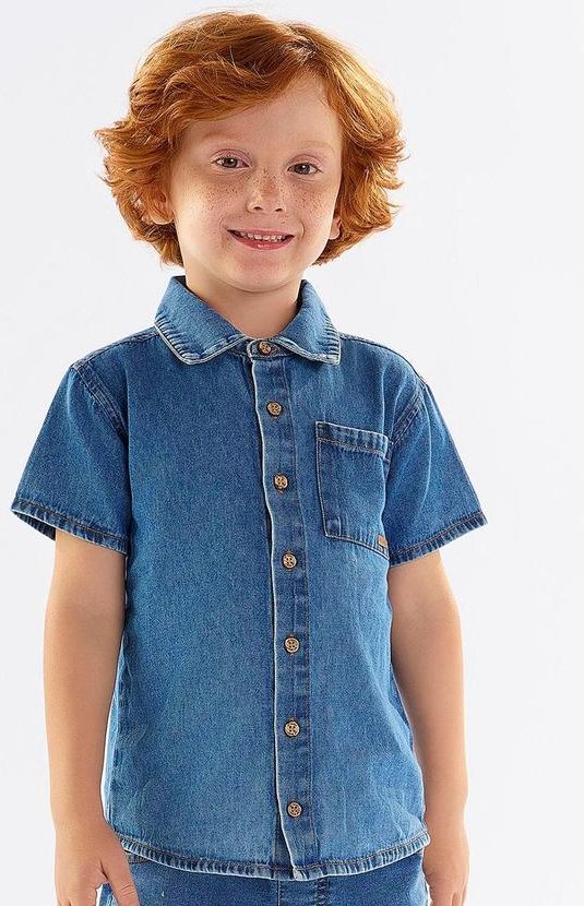 Imagem principal Camisa Infantil para Menino em Jeans Azul