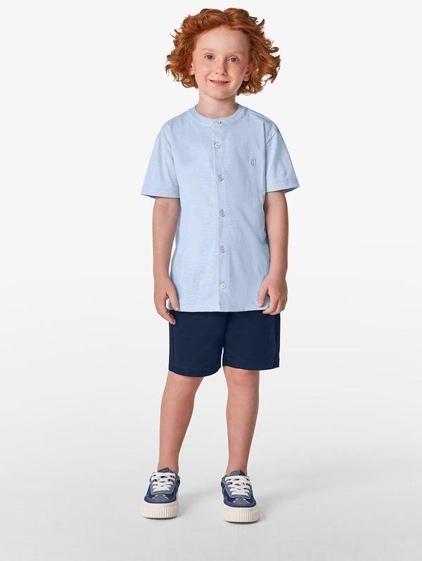 Imagem principal Camisa Masculina em Meia Malha Maquineta Azul Trick Nick Trick Nick