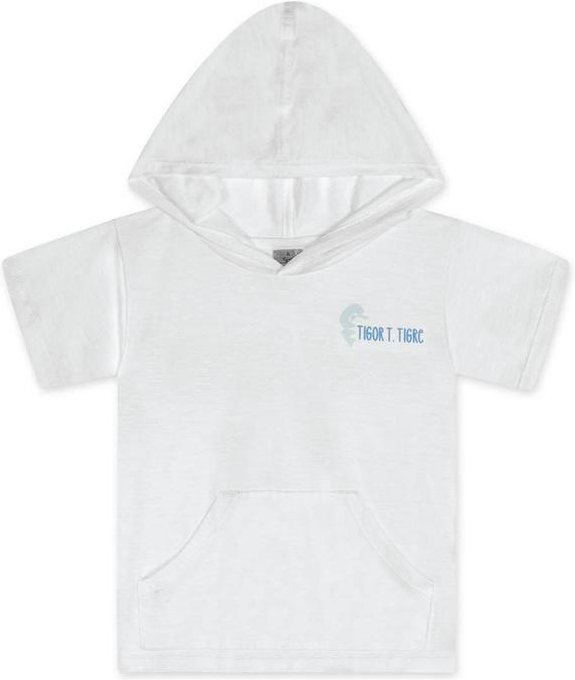 Imagem principal Camiseta Curta com Capuz Infantil Branco Tigor T. Tigre Tigor T. Tigre