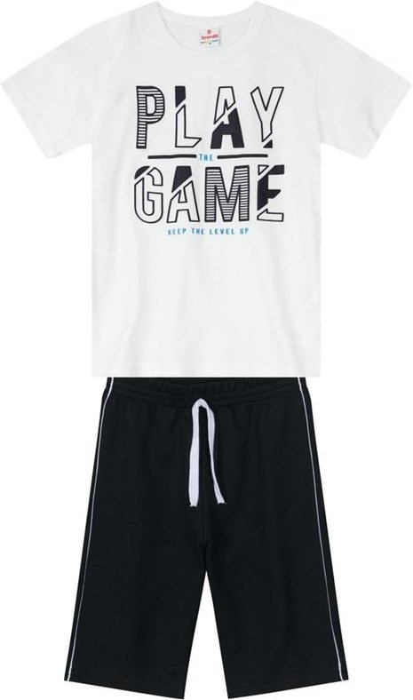 Imagem principal Conjunto Menino com Camiseta e Bermuda Branco Brandili Brandili