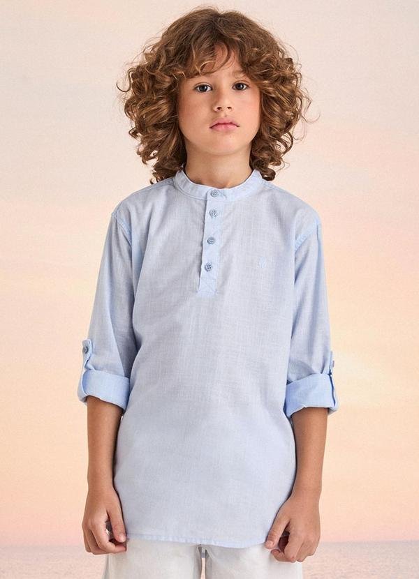 Imagem principal Camisa Azul com Manga Mandarim Azul Youccie Youccie