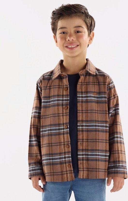 Imagem principal Camisa em Flanela Xadrez Marrom Up Baby Up Baby