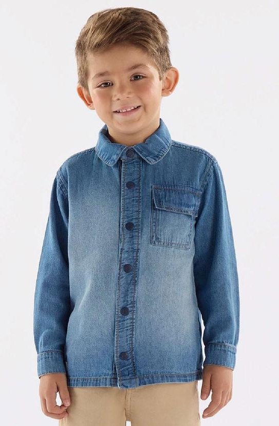 Imagem principal Camisa em Jeans de Mangas Longas Azul Up Baby Up Baby