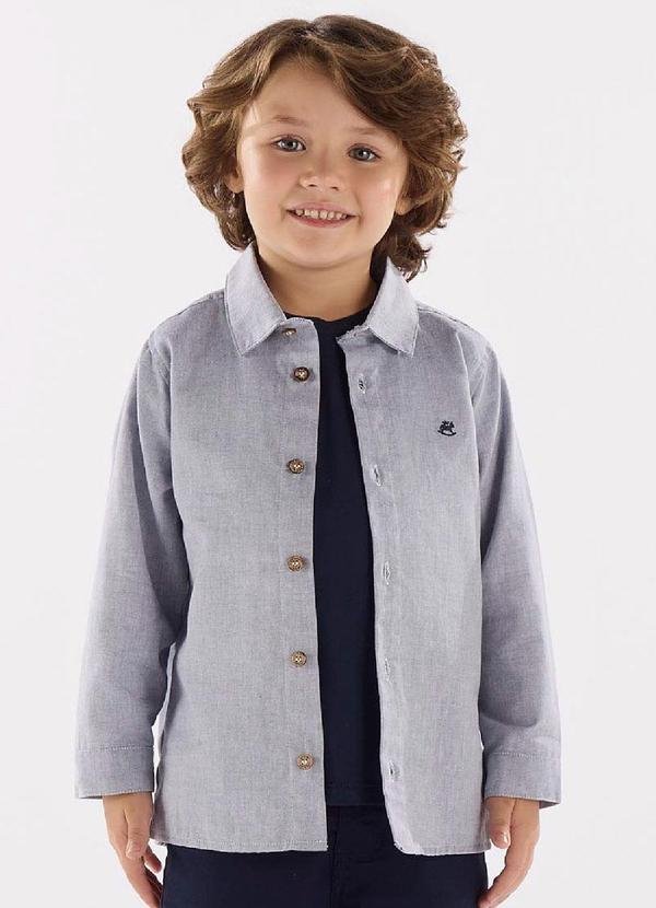 Imagem principal Camisa Infantil em Tecido Oxford Azul Up Baby Up Baby
