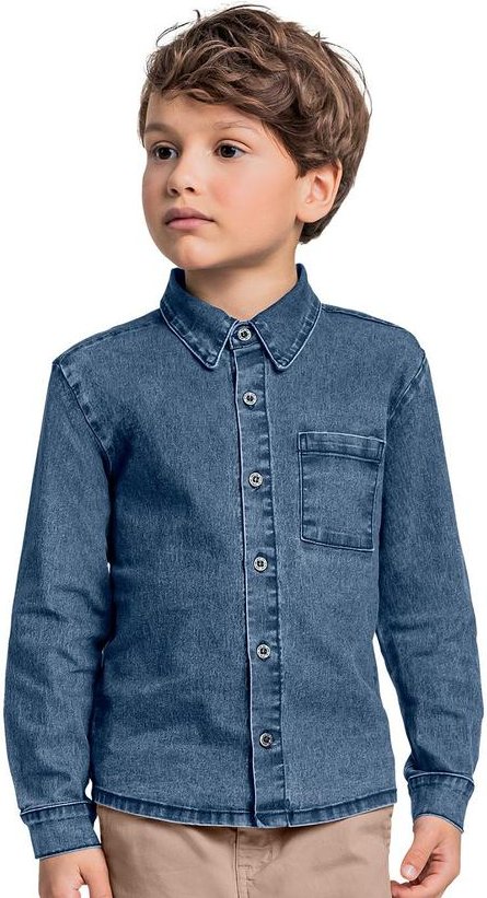Imagem principal Camisa Jeans Infantil para Menino Azul Quimby Quimby