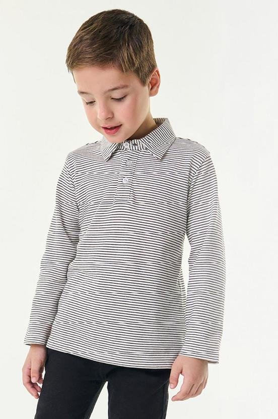 Imagem principal Camisa Listrada Infantil Manga Longa Bege Trick Nick Trick Nick