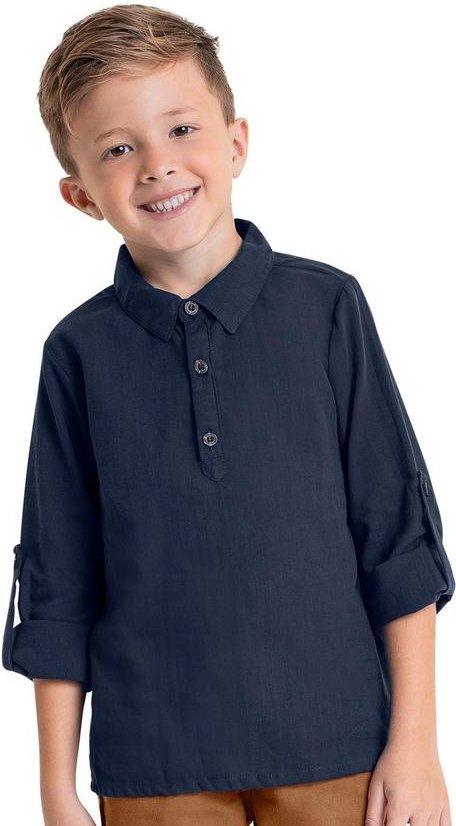 Imagem principal Camisa Manga Longa Infantil Menino Azul Quimby Quimby