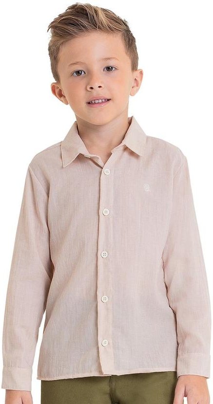 Imagem principal Camisa Manga Longa para Menino Bege Quimby Quimby