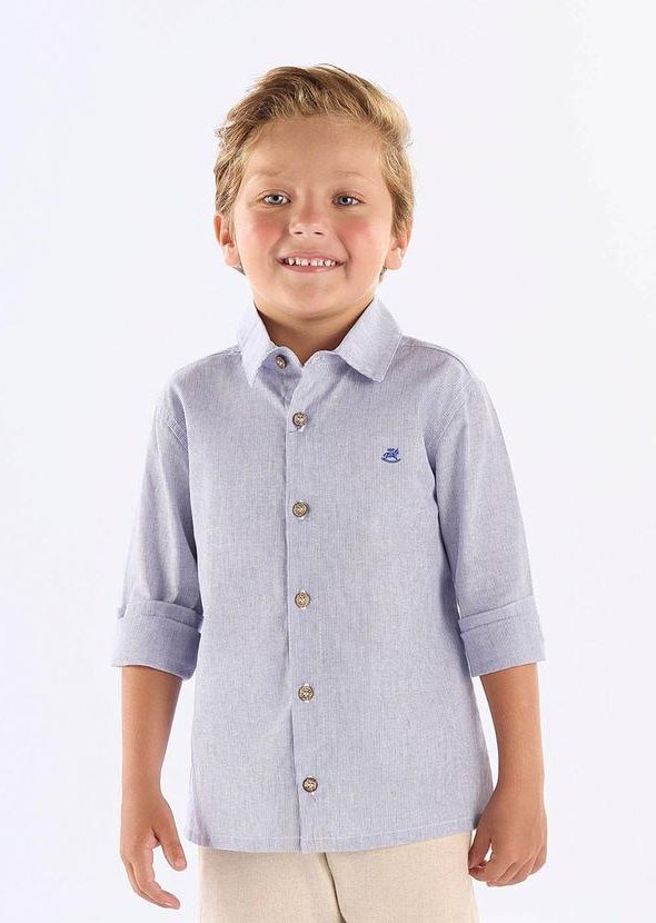 Imagem principal Camisa Menino em Linho Listrado Up Baby Azul Up Baby