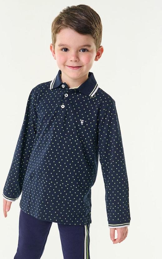 Imagem principal Camisa Polo Infantil Manga Longa Azul Trick Nick Trick Nick