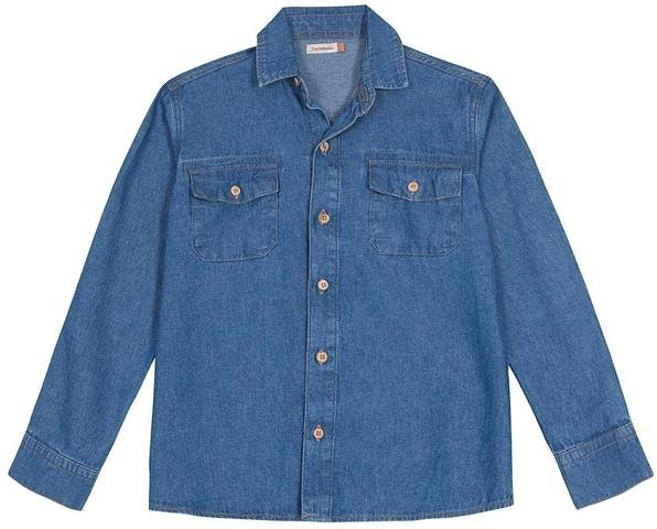 Imagem principal Camisa Tradicional Jeans Menino Azul Carinhoso Carinhoso