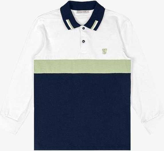 Polo Infantil Masculino Manga Longa Branco