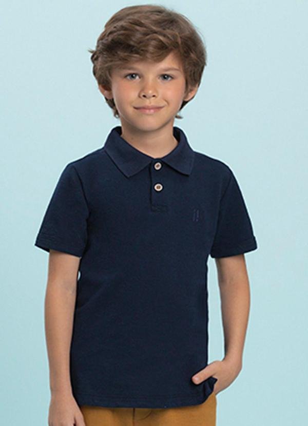 Imagem principal Camisa Menino Polo em Piquet Azul Ioluig Ioluig