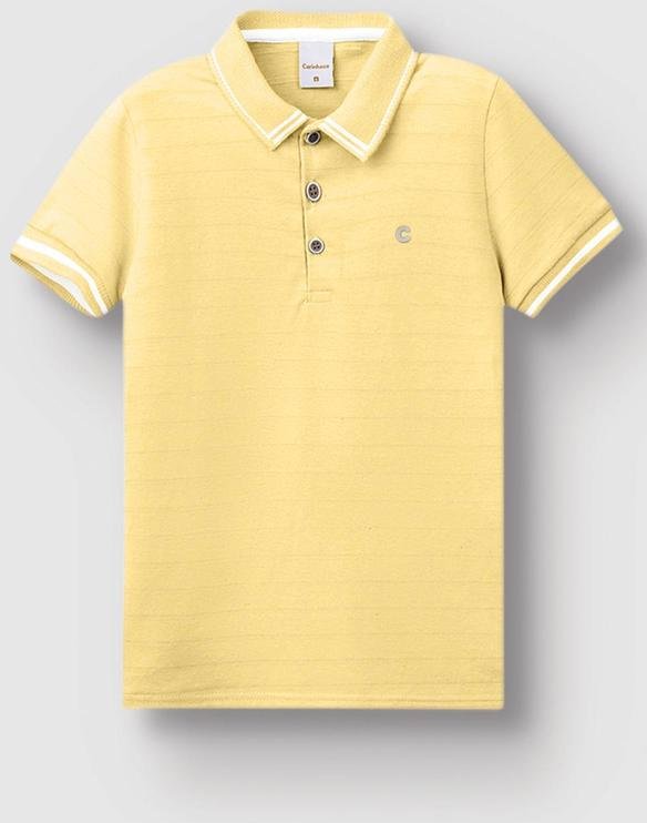 Imagem principal Camisa Polo em Malha Linho Trabalhada Amarelo Carinhoso Carinhoso