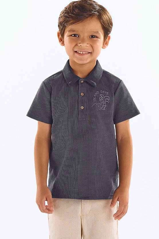 Imagem principal Camisa Polo Infantil Algodão Cinza Up Baby Up Baby