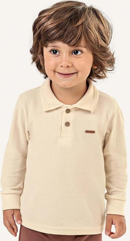 Imagem principal Camisa Polo Infantil Menino Manga Longa Bege Colorittá Colorittá