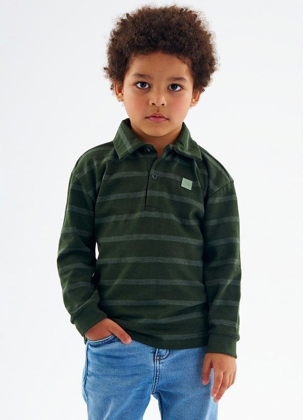 Imagem principal Polo em Malha Listrada Infantil Verde Up Baby Up Baby