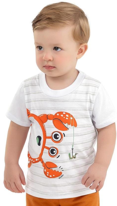 Imagem principal Camiseta Bebê Menino Caranguejo Elian Branco Elian