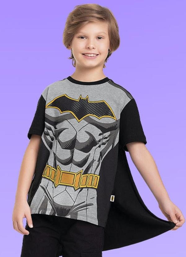 Imagem principal Camiseta C/Capa Batman Preto Fakini Kids Fakini Kids