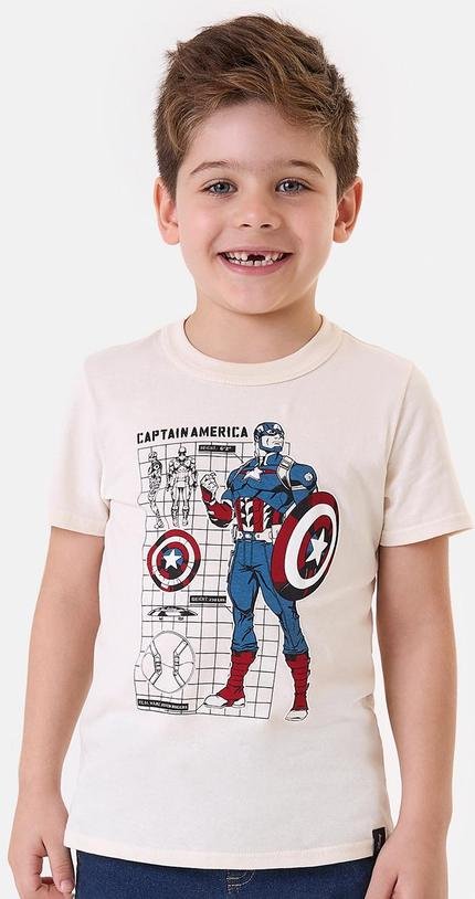 Imagem principal Camiseta Capitão América® Off White Malwee Kids Malwee Kids