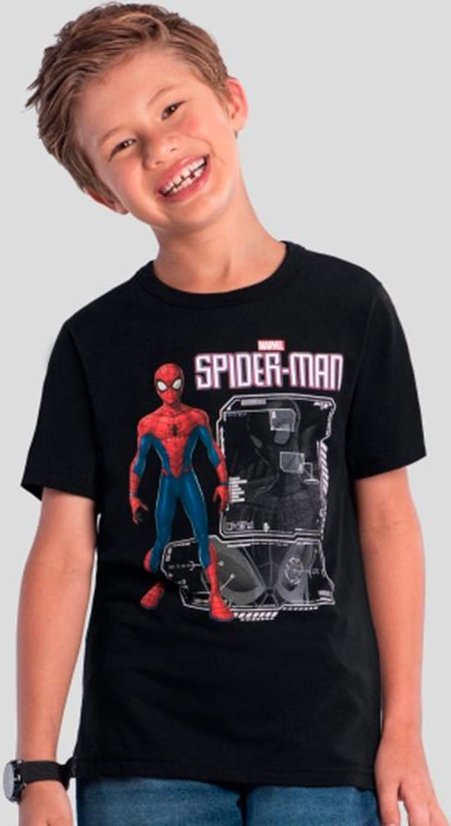 Imagem principal Camiseta do Homem-Aranha Metalizado Preto Brandili Brandili