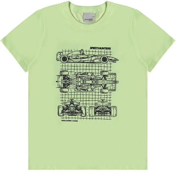 Camiseta Fórmula 1 em Malha Verde Claro