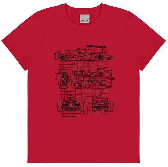 Camiseta Fórmula 1 em Malha Vermelho