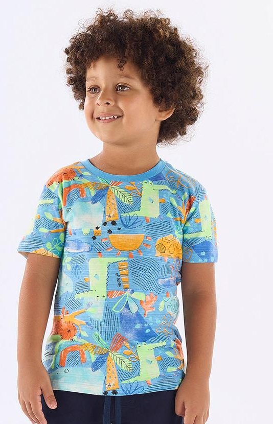Imagem principal Camiseta Infantil em Algodão Flamê Up Baby Azul Up Baby