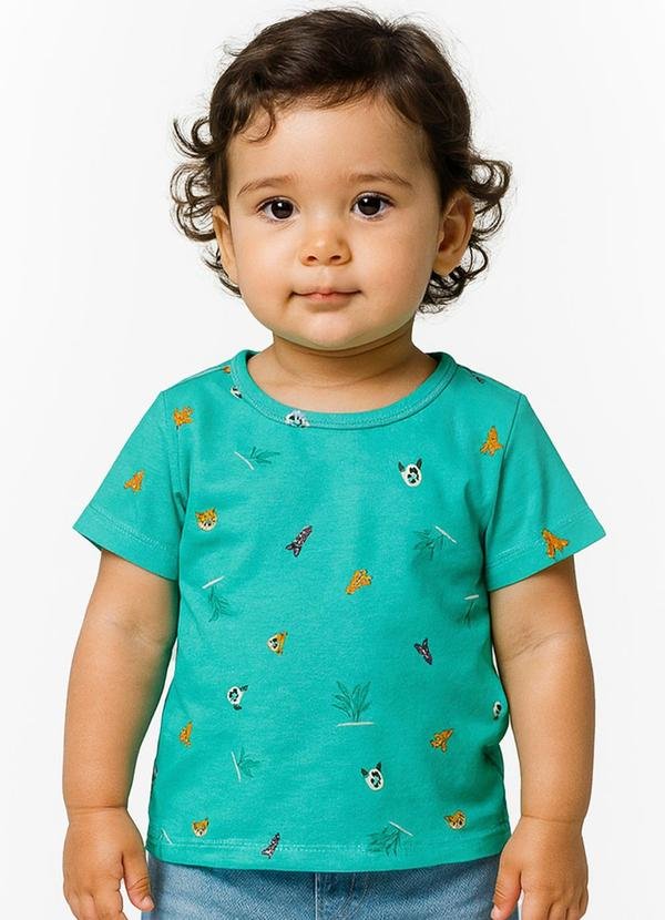 Imagem principal Camiseta Infantil Masculina Animais Verde INFINITA COR INFINITA COR