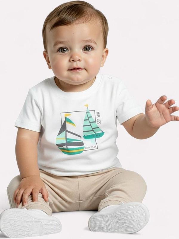 Imagem principal Camiseta Infantil Menino Barco Off White Kyly Kyly