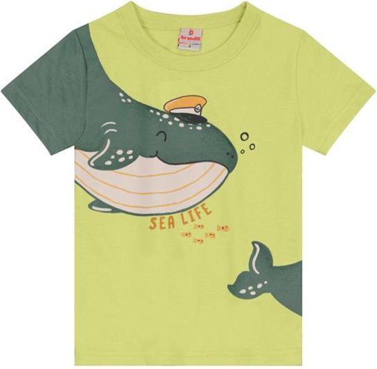 Imagem principal Camiseta Infantil Menino de Baleia Verde Brandili Brandili