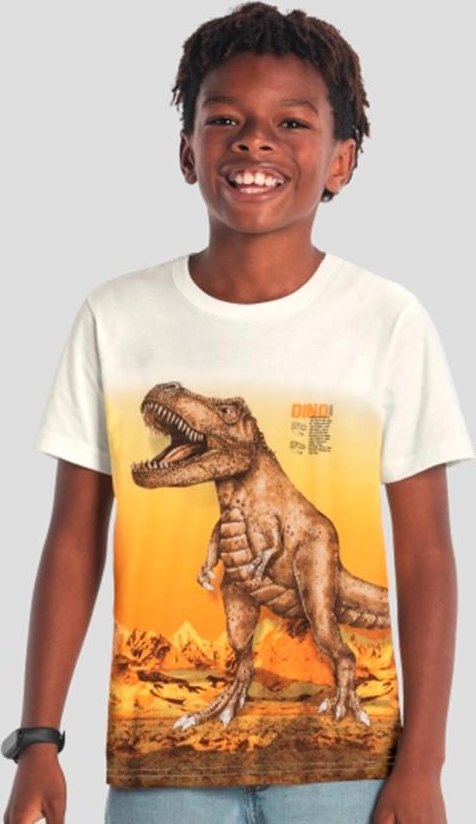 Imagem principal Camiseta Infantil Menino de Dinossauro Bege Brandili Brandili